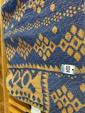 K24 Reversible Twin Kantha Quilt with Birds!